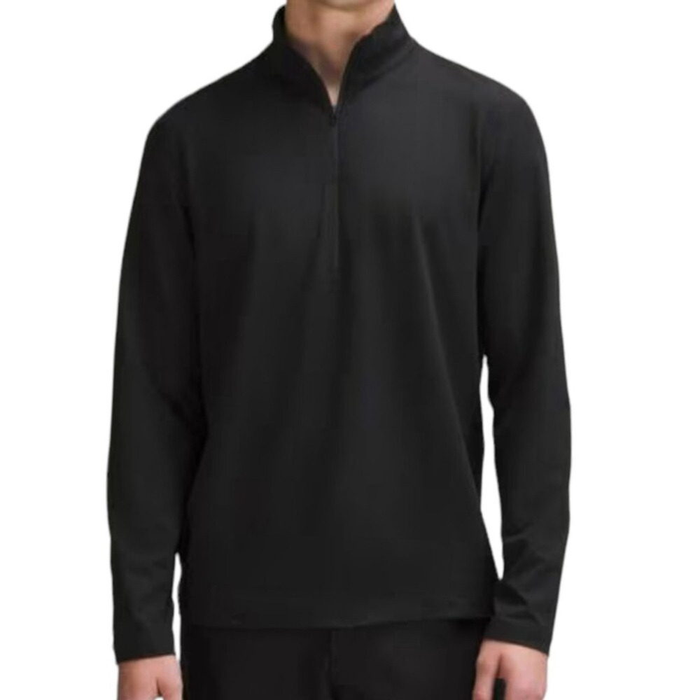 Lululemon Soft Jersey 1/2 Zip Long Sleeve Activewear T-Shirt Black Medium